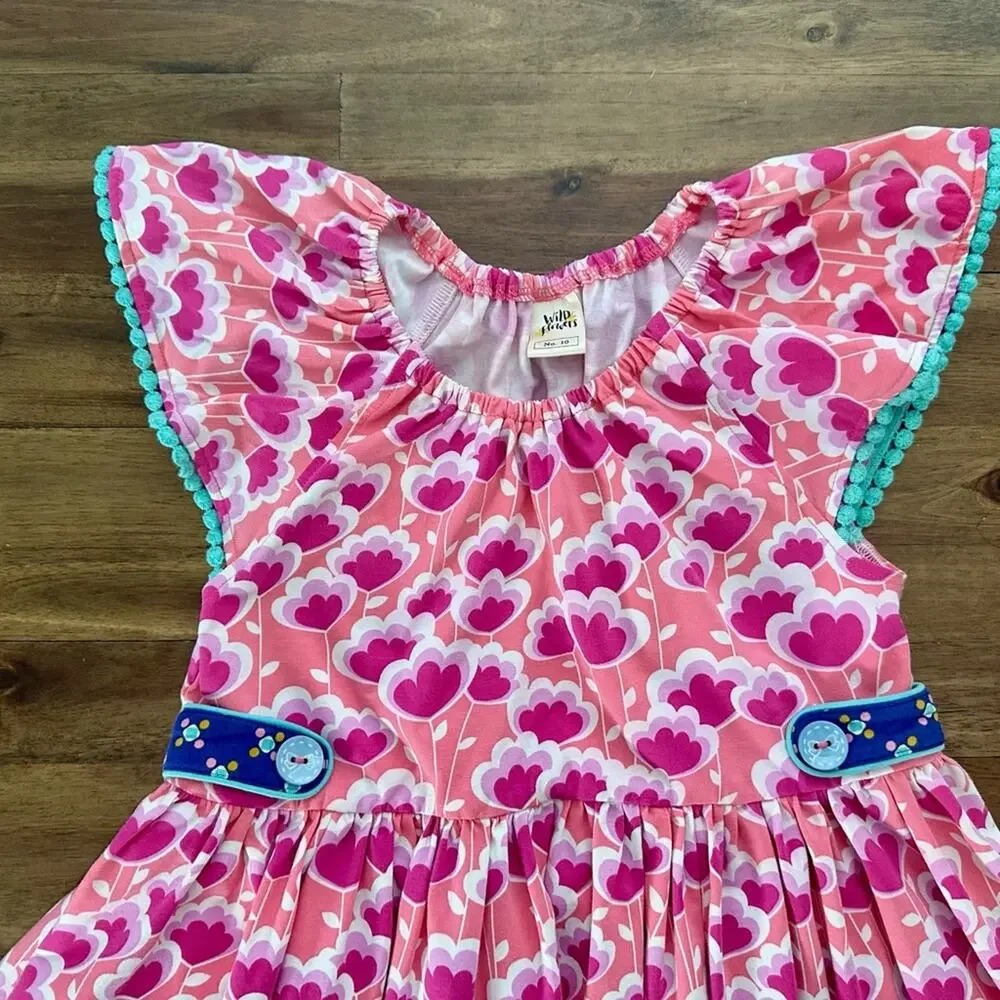 Wildflowers Best Day Ever Poppy Flutter Peasant Top 10 Pink Knit Floral Tunic